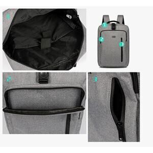 ThiKin Padded Laptop Gray Backpack Utility Unisex Lightweight Structured Quality
